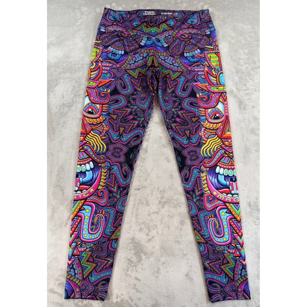 Vision Lab Womens Leggings Positive‎ Creations Chris Dyer Art Psychedelic Large